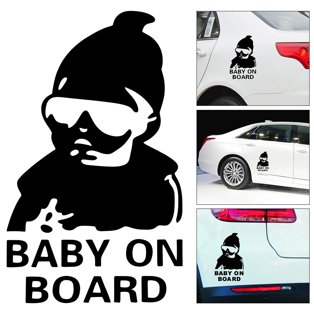 Funny Baby On Board Car Stickers Black White/Silver Car Decoration Interior Styling Accessories