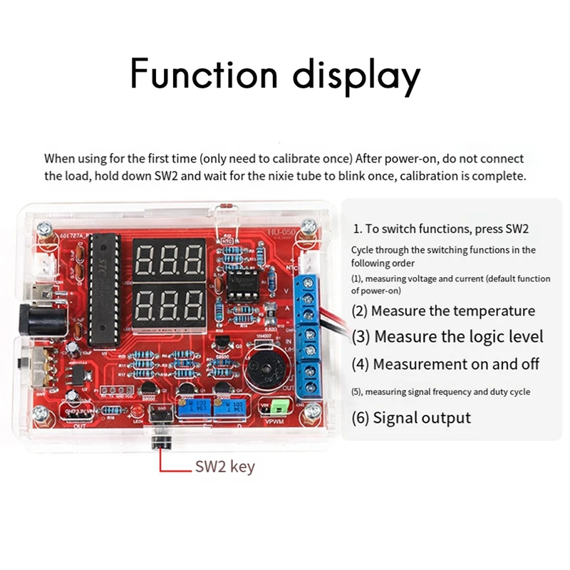 Signal Generator Multifunctional Instrument Making DIY Electronic Kit Current Temperature Detection Soldering Exercise Durable