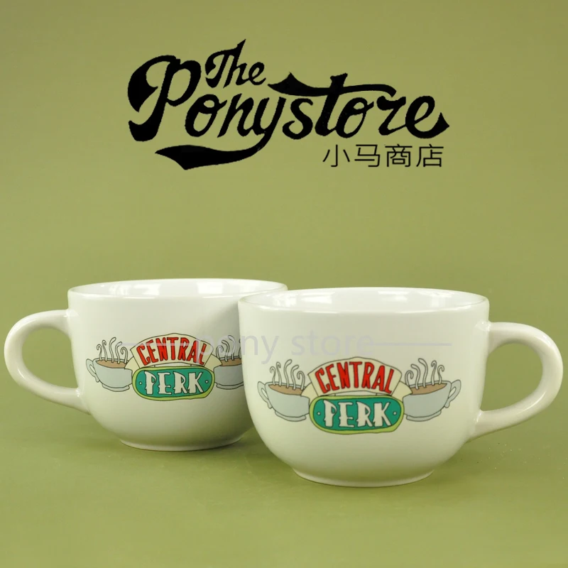 Friends Central Perk Ceramic Mug - Oversized for Coffee, Soup - Black - 24 oz