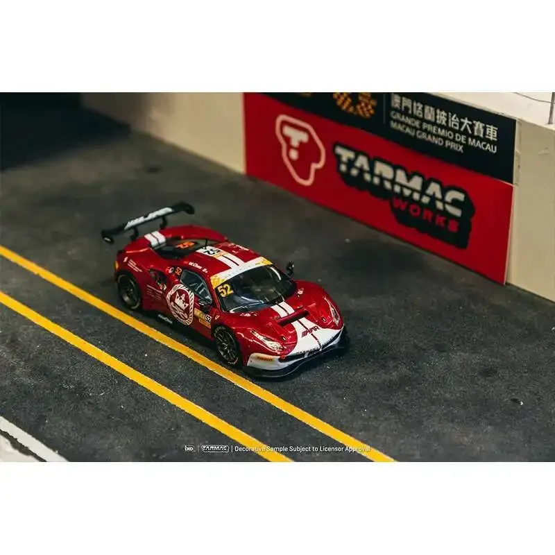 Voorverkoop TW 1:64 Ferrari 488 GT3 Macau GT Cup FIA GT WK 2023 Diecast Auto Model Collectie Speelgoed Tarmac Werkt