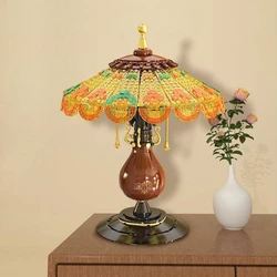Table Lamp Model Mini Building Blocks Vintage Classic Light Decoration Assemble Gift Educational Toys Exercise Brain Bricks