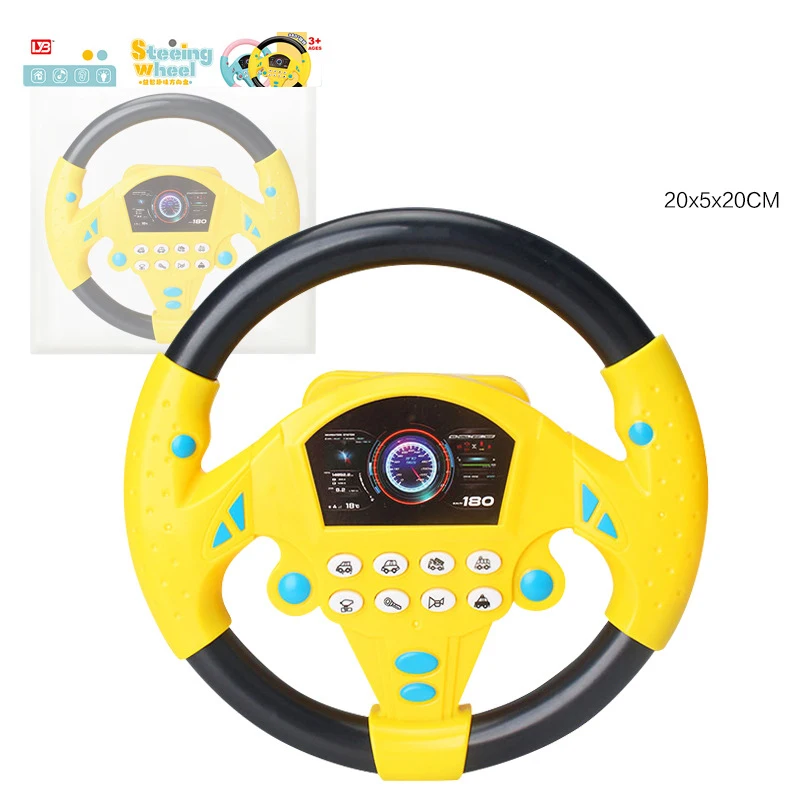 Creative Simulation Car Co-pilot Steering Wheel Toys With Suction Cups Large 360 ° Rotating Steering Wheel With Music Kids Toys