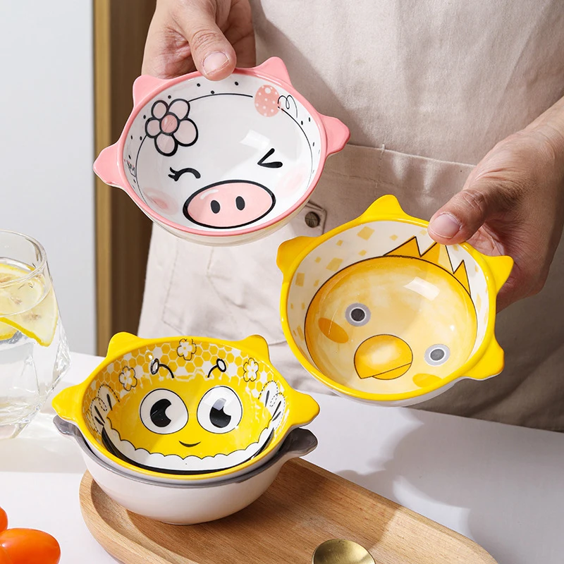 Cute Cartoon Animals Dish Creative Ceramic Seasoning Dish Porcelain Dipping Saucer Plate Snack Plate Kitchen Supplies Tableware