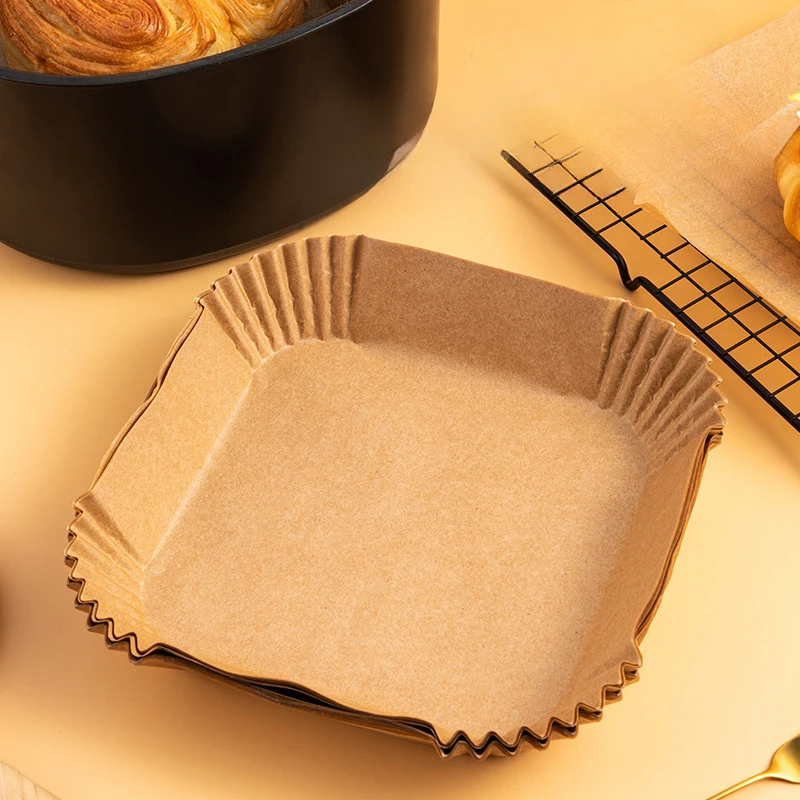 

Large Paper Air Fryer Liner for Fat Fryer Greaseproof Paper Tray Baking Supplies Non-stick Baking Mat Oven Airfryer Bakeware Bar