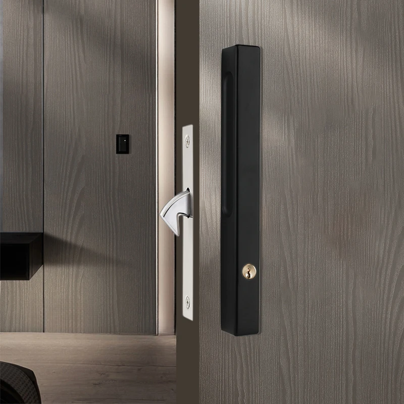 

Bathroom pan hidden door lock modern minimalist sliding door lock Nordic kitchen silent solid wood door lock