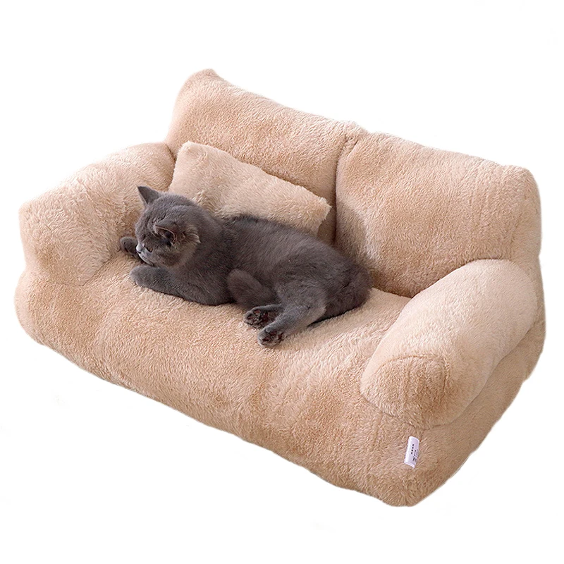 

Pet Bed for Medium Small Dogs Cats, Cat Couch Comfy Bolster Puppy Sleeping Sofa Bed, Removable Washable Cover, Anti-Slip Bottom