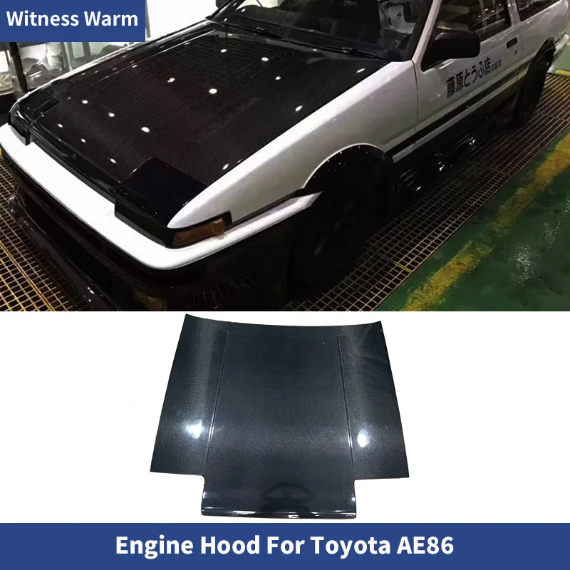 For Toyota AE86 Carbon Fiber Front Bumper Engine Hood Cover Bonnets Body Kit 