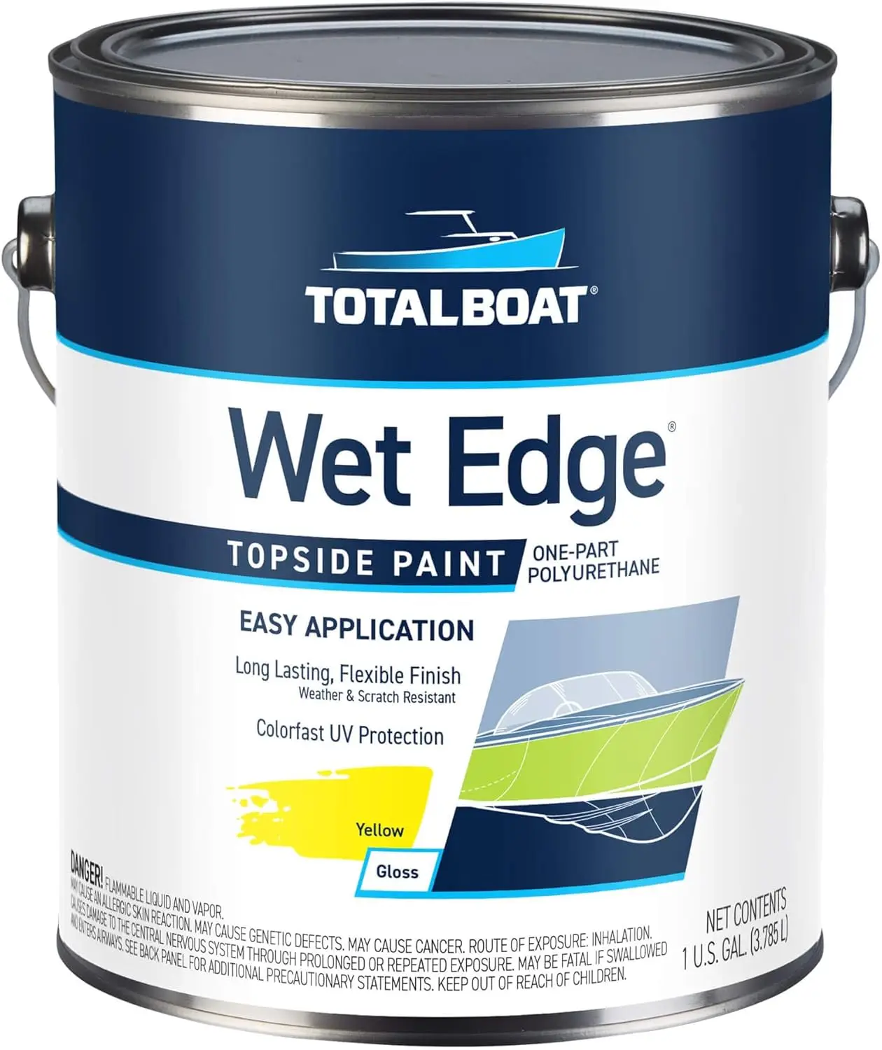 

365426 Wet Edge Marine Topside Paint for Boats, Fiberglass, and Wood (Yellow, Gallon), 1 Gallon (Pack of 1)