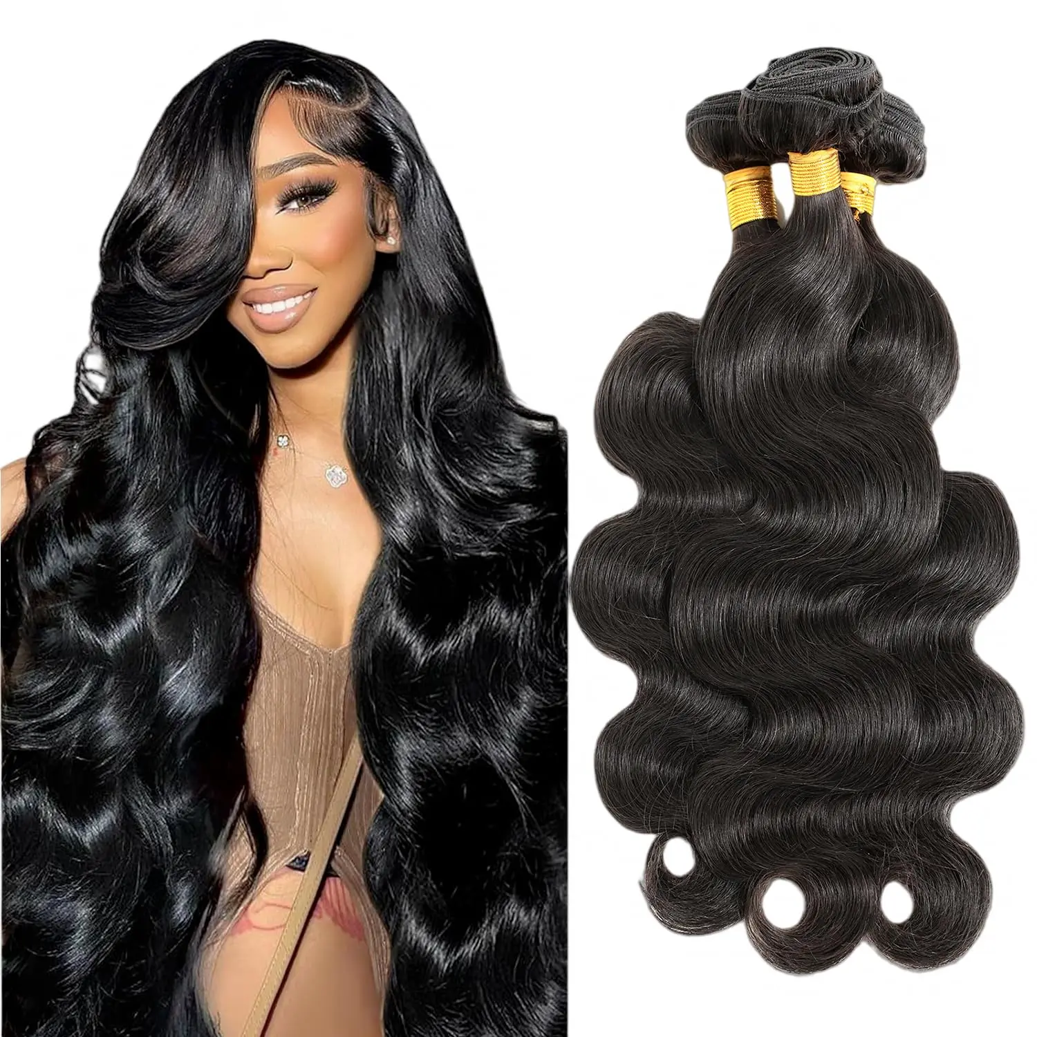 

3 пучка 10А, прямые волосы, двойной уток, 100% необработанные девственные человеческие волосы, пучки плетения, бразильские наращивание волос Remy