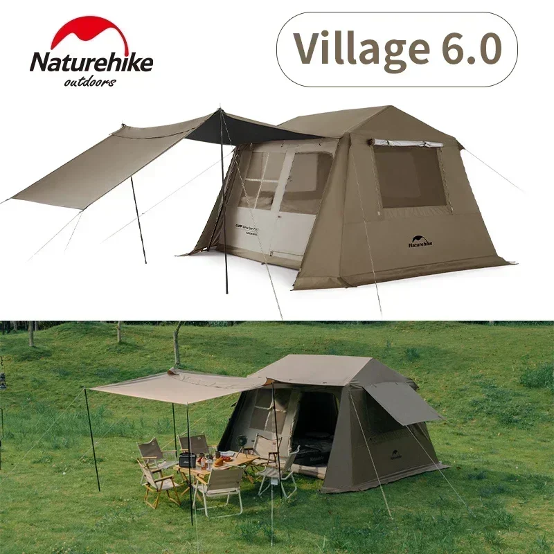 

Naturehike Village 6.0 Quick Opening Tent Waterproof Black Coating Sunscreen Automatic Tent Camping Outdoor Travel Portable Tent