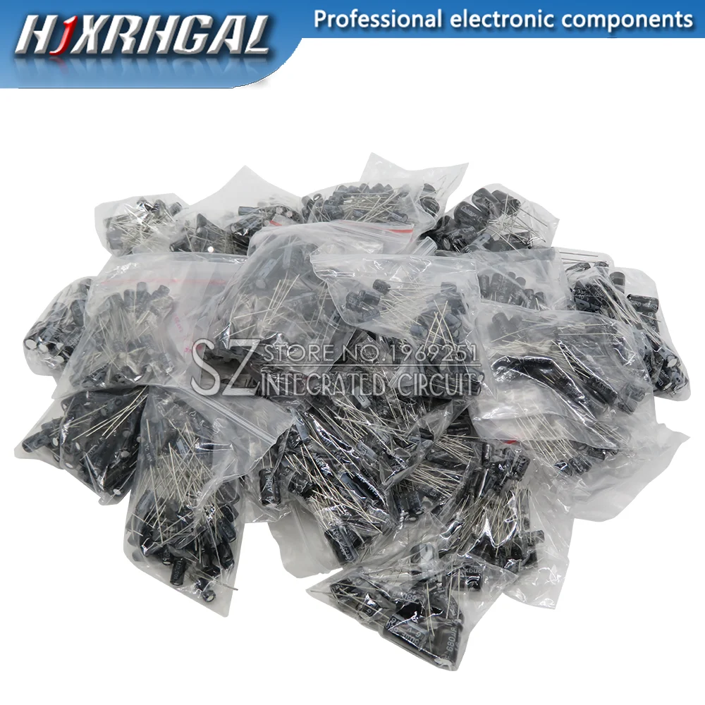 

900pcs 30 Values kit 0.1uF-1000uF Electrolytic Capacitors Assorted set pack kit capacitor 10V 16V 25V 50V mix capacitor