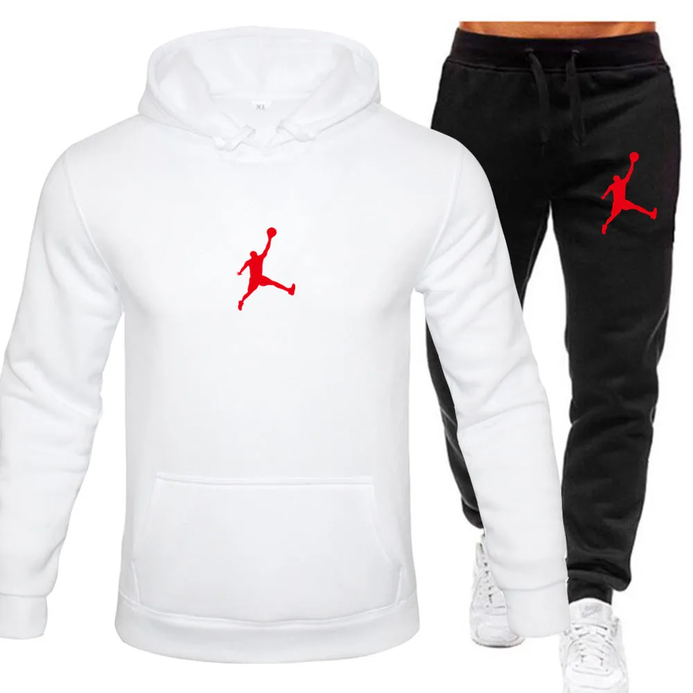 Spring and Autumn Sport Hoodie+Loose Pants Printed Sweatshirt Streetwear Loose Pullover Casual Hoodie 2 PCS tracksuits full set