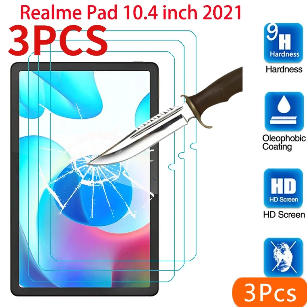 

3 шт. для OPPO Realme Pad Защитная пленка из закаленного стекла RealmePad 2021 10,4 дюйма Прозрачная пленка Защитное стекло для планшета