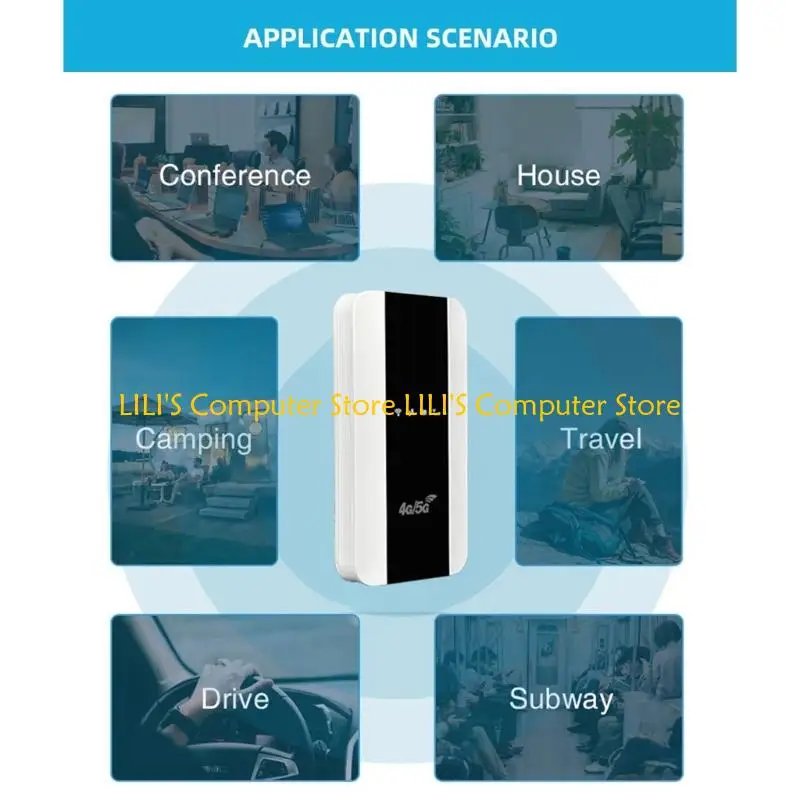 موجهات A52B المحمولة 4G LTE WiFi لأوروبا وآسيا والسفر واتصالات الأجهزة المتعددة وتصميم ABS وبطارية طويلة #2