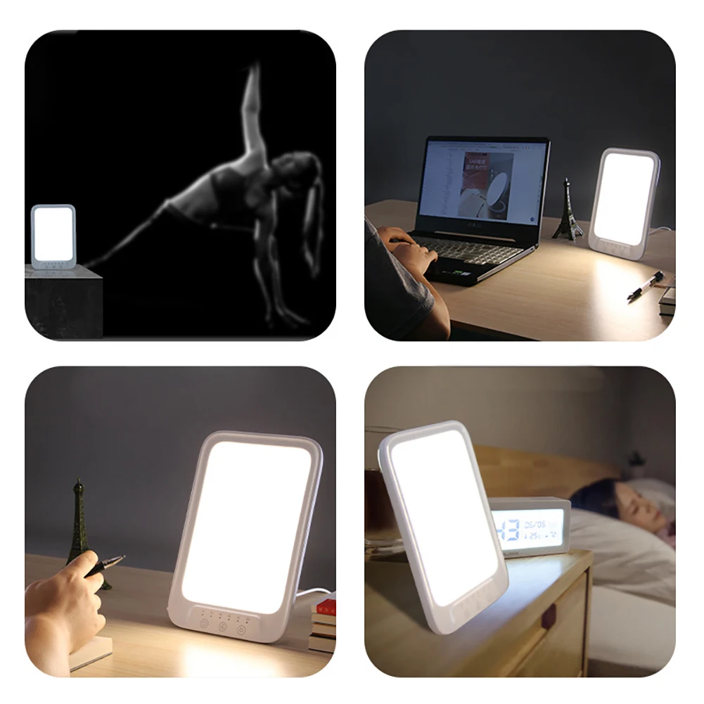 Lampe de thérapie par la lumière du jour LED, lampe contre la dépression, contrôle tactile, lumière du jour à domicile, minuterie à intensité variable pour la maison, 10000 lux, 5V