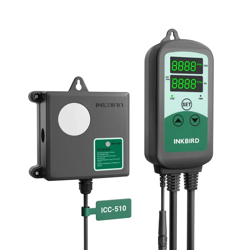 Inkbird ICC-510 intelligente CO2-controller voor CO2-generator en ventilatieventilator, dag- en nachtbediening, hoog.