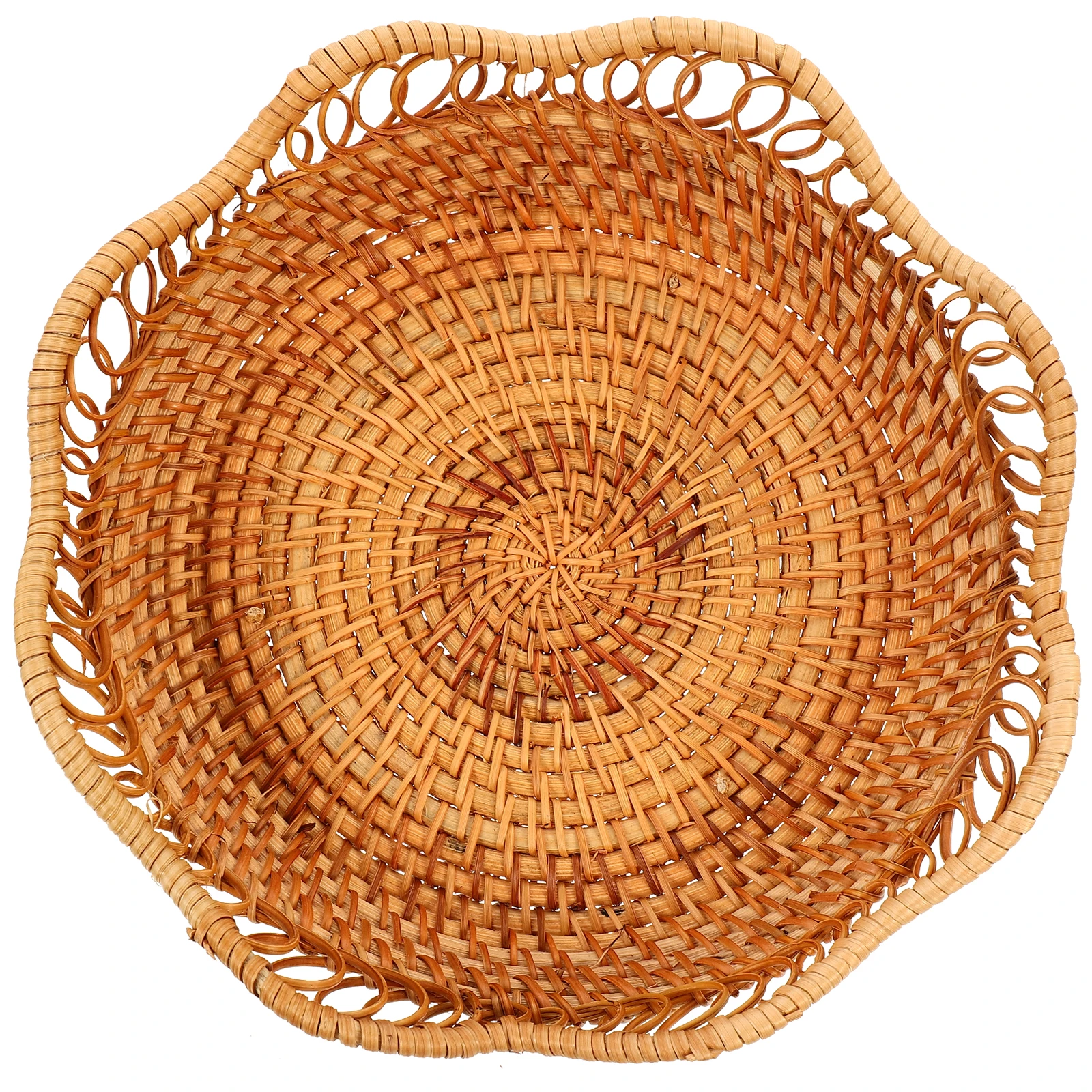 

1Pcs Woven Rattan Fruit Storage Basket Home Organizer for Kitchen Dining Room Picnic Display Fruit Basket