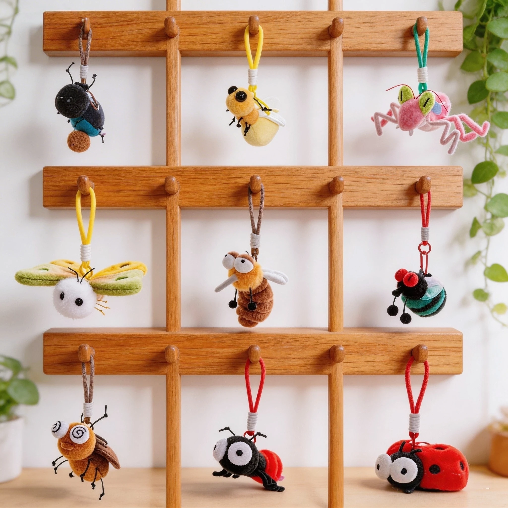 Creative Insect Plush Collection Cute Ladybug,Spider,Praying Mantis & More Mini Stuffed Animal Keychains & Backpack Charms Gifts