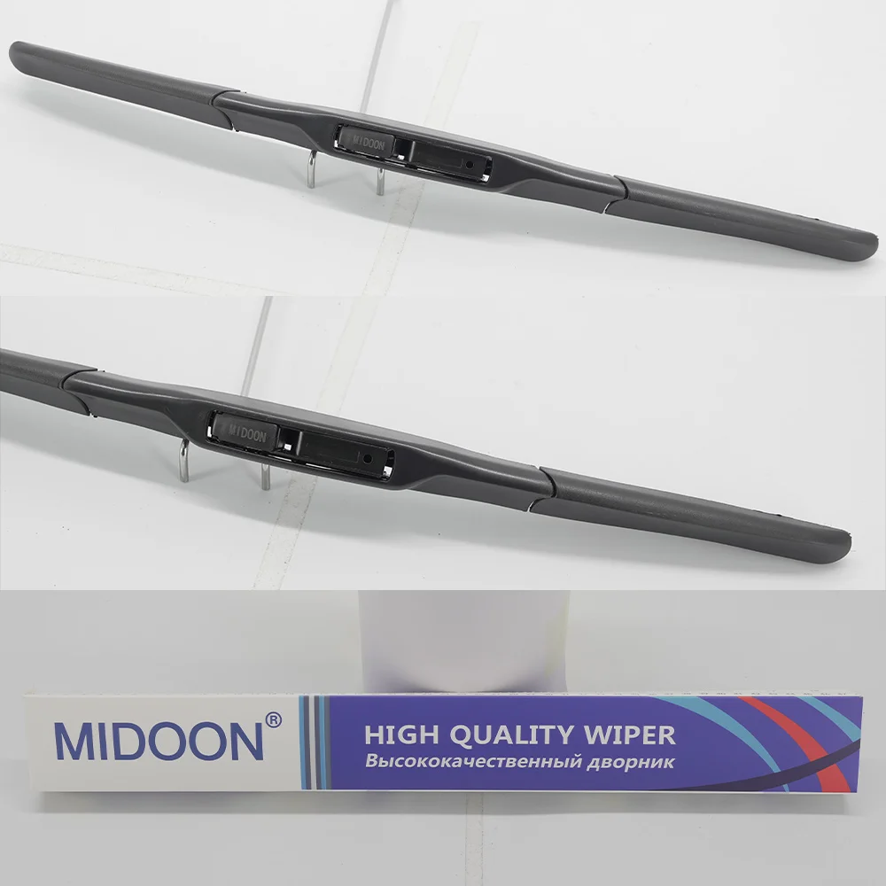MIDOON Hybrid Wiper Blade for Toyota Corolla Camry KIA Sportage Nissan Qashqai J10 J11 Windscreen wipers Fit Hook Arms Only