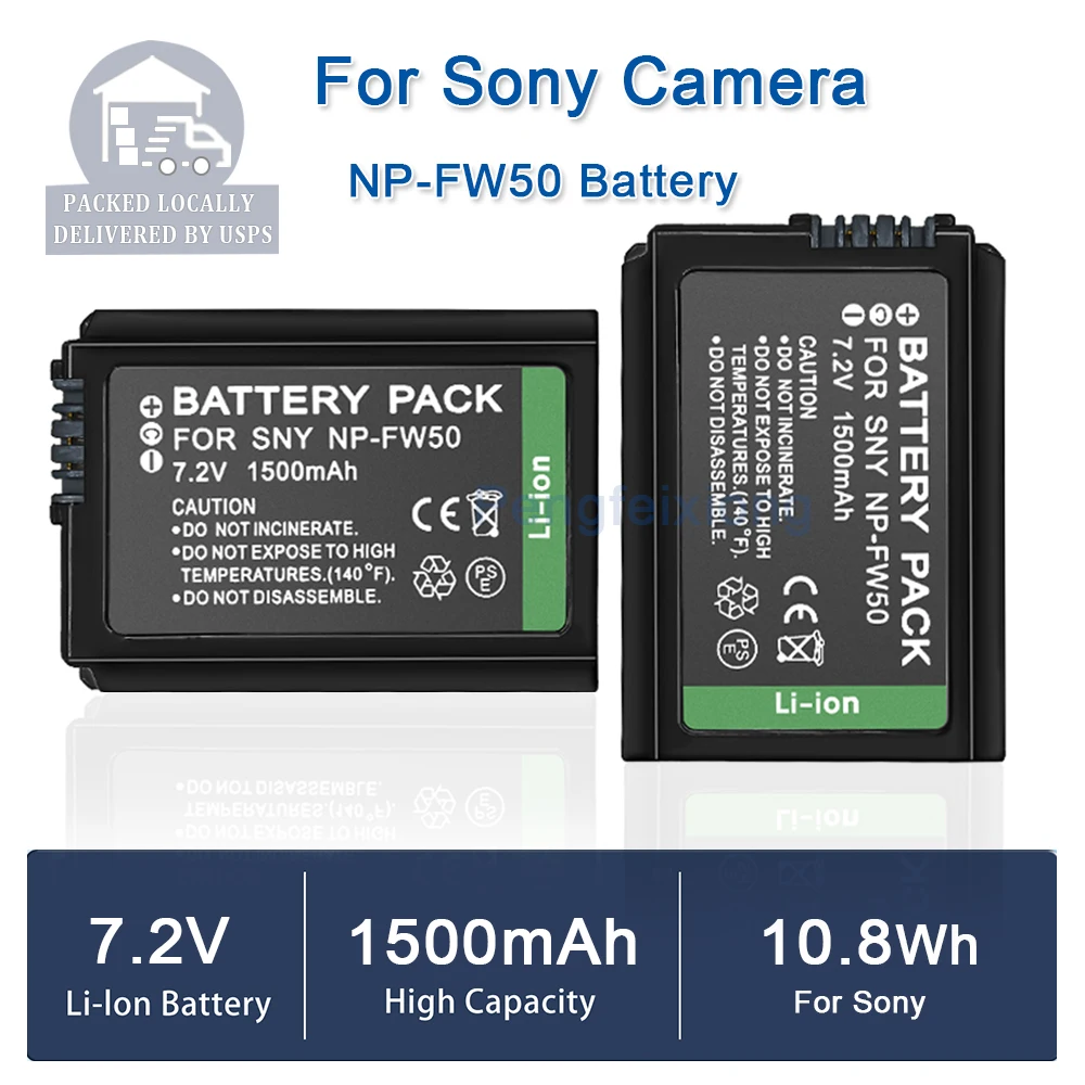2 قطعة NP-FW50 NPFW50 بطارية لسوني A5000 A5100 A6000 A6300 A6500 A7R A7S A7 A7M2 A7R2 A7S II A33 A35 A37 RX10 بطارية الكاميرا