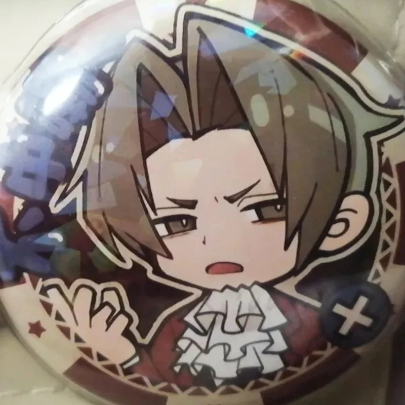 Anime Ace Attorney Phoenix Wright Phoenix Wrigh Cosplay Brooch 58MM Round Metal Badge Backpack Pins Jewelry Accessories