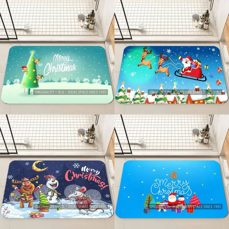

Christmas Elf Tree Mat Living Room Decoration Home Sofa Non-Slip Carpet Study Bedroom Tatami Children'S Soft Floor Mat