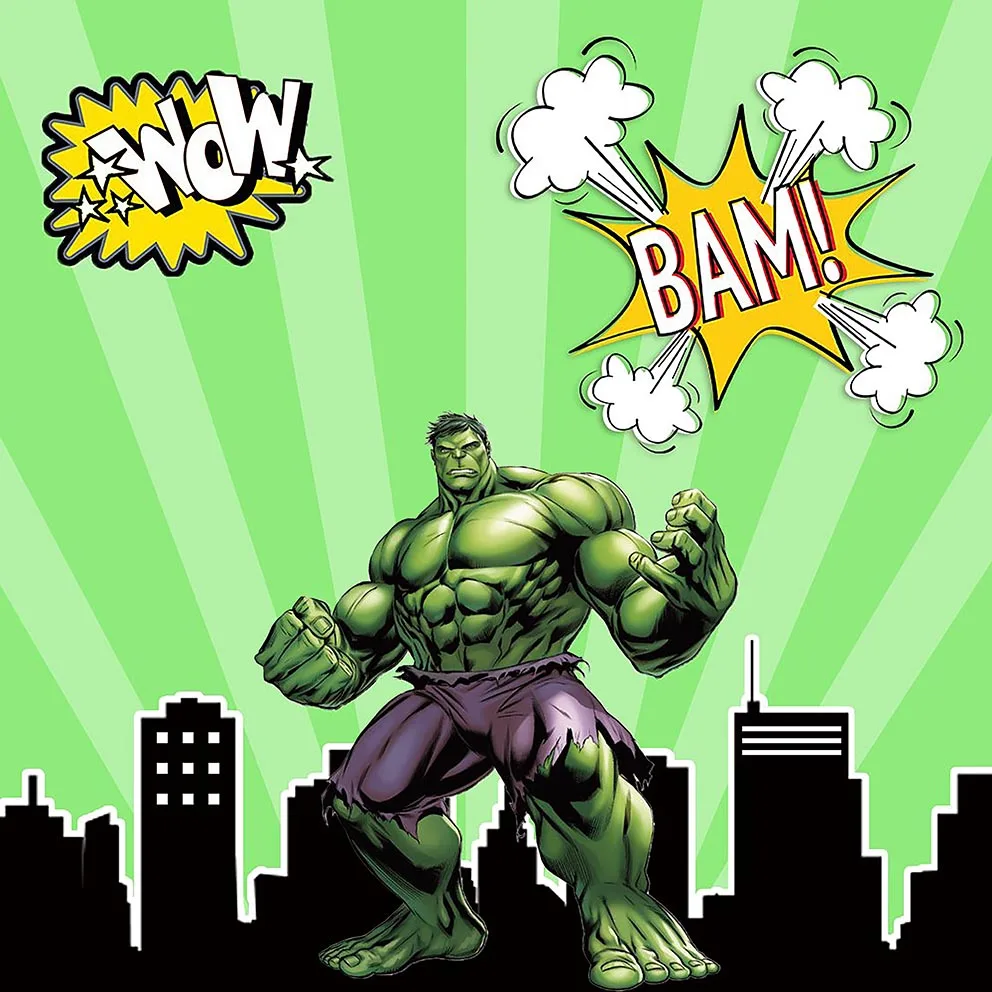 Avenger Hulk Smash Photo Backdrop Boy Birthday Party Photo Backdrop Superhero Theme Banner Poster Decorations Photo Booth Prop