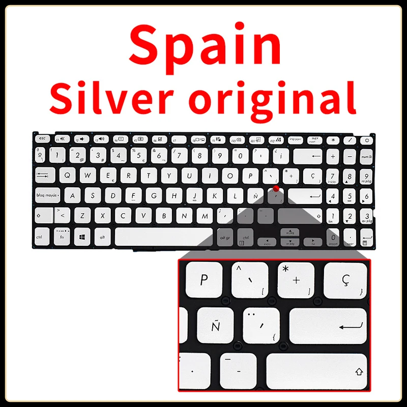 Imagem -06 - Substituição do Teclado Portátil para Asus us sp Espanhol ru Russo Brasil X509 M509 Fl8700 Y5200f j d X515j e u V5200e Fl8850u d