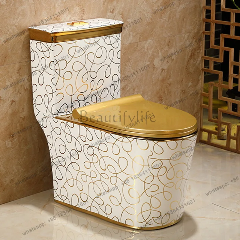 Gold water-saving toilet, local tyrant gold color gold flush toilet