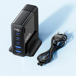 140W High Power Fast Charging 5 Ports PD And USB Desktop Station Charge