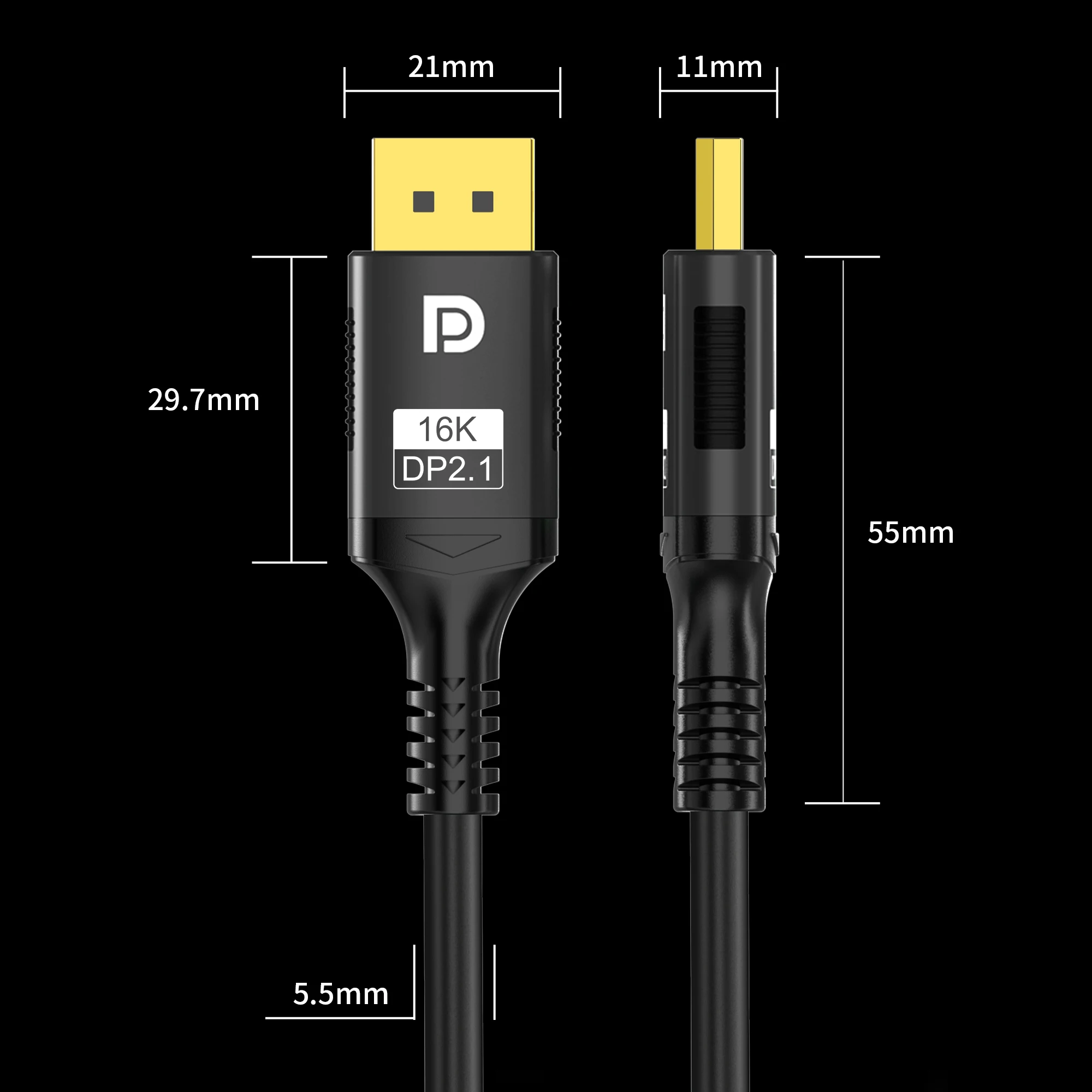 16K DP 2.1 High Speed Display Port Cord 8K @60Hz 16k@30Hz(DSC) 80Gbps Video Audio Cable For Laptop TV Xbox Projector