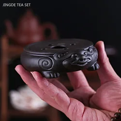 Chinese Purple Clay Tea Set Supplies Handmade Teapot Base Purple Sand Animal Model Tea Tray Traditional Tea Accessories