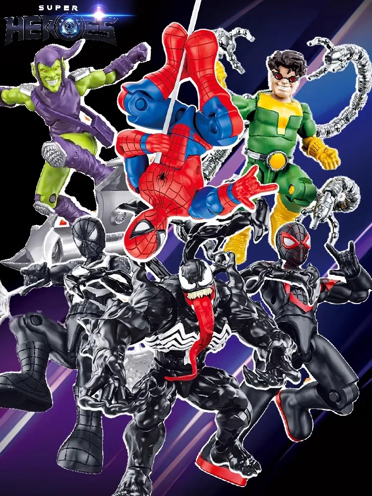 Spider-Man-Figur, Miles Morales, zum Zusammenbauen, Venom-Figur, Doctor Octopus, Green Goblin-Figur, Geschenk für Jungen. – Detail 26