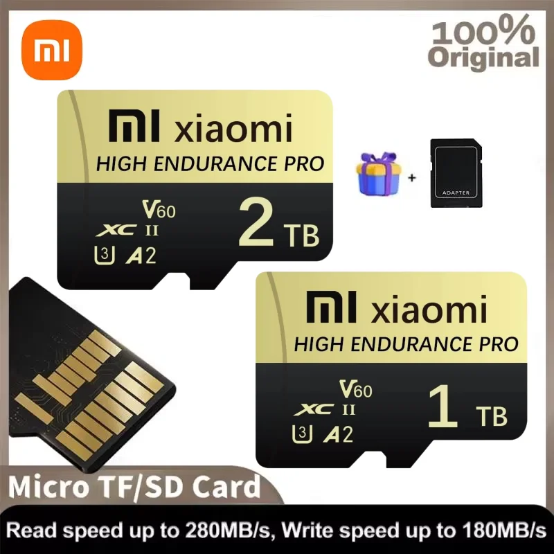 Xiaomi 2TB Memory Card Micro TF SD Card Memory SD Card 128GB 256GB Class10 UHS-1 V30 U3 4K Max 200MB/s TF Trans Flash Mikro Card