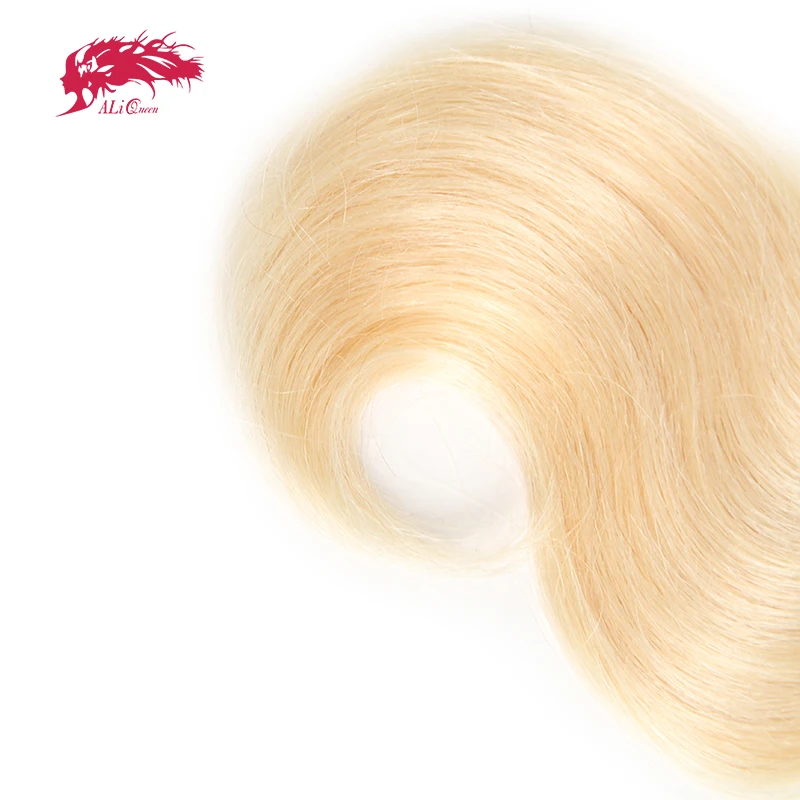 อาลีควีนแฮร์ 10A เกรดบอดี้เวฟผมมนุษย์ 1 ชิ้น # 613 ผมสีบลอนด์ 100% ไม่ผ่านกระบวนการ มนุษย์ ผมมัด