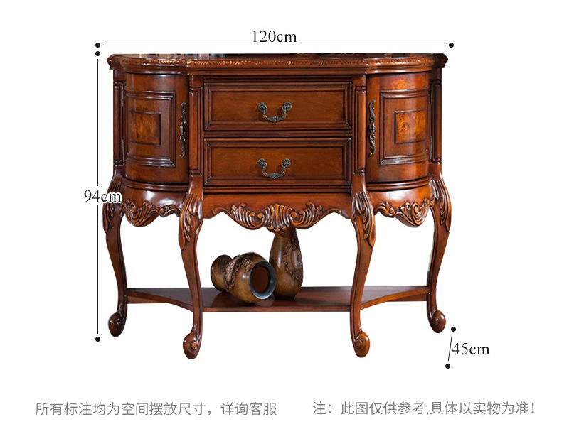 luxury vintage buffets and sideboards with 2 drawers/2 doors and 1 shelf glossy brown for living room