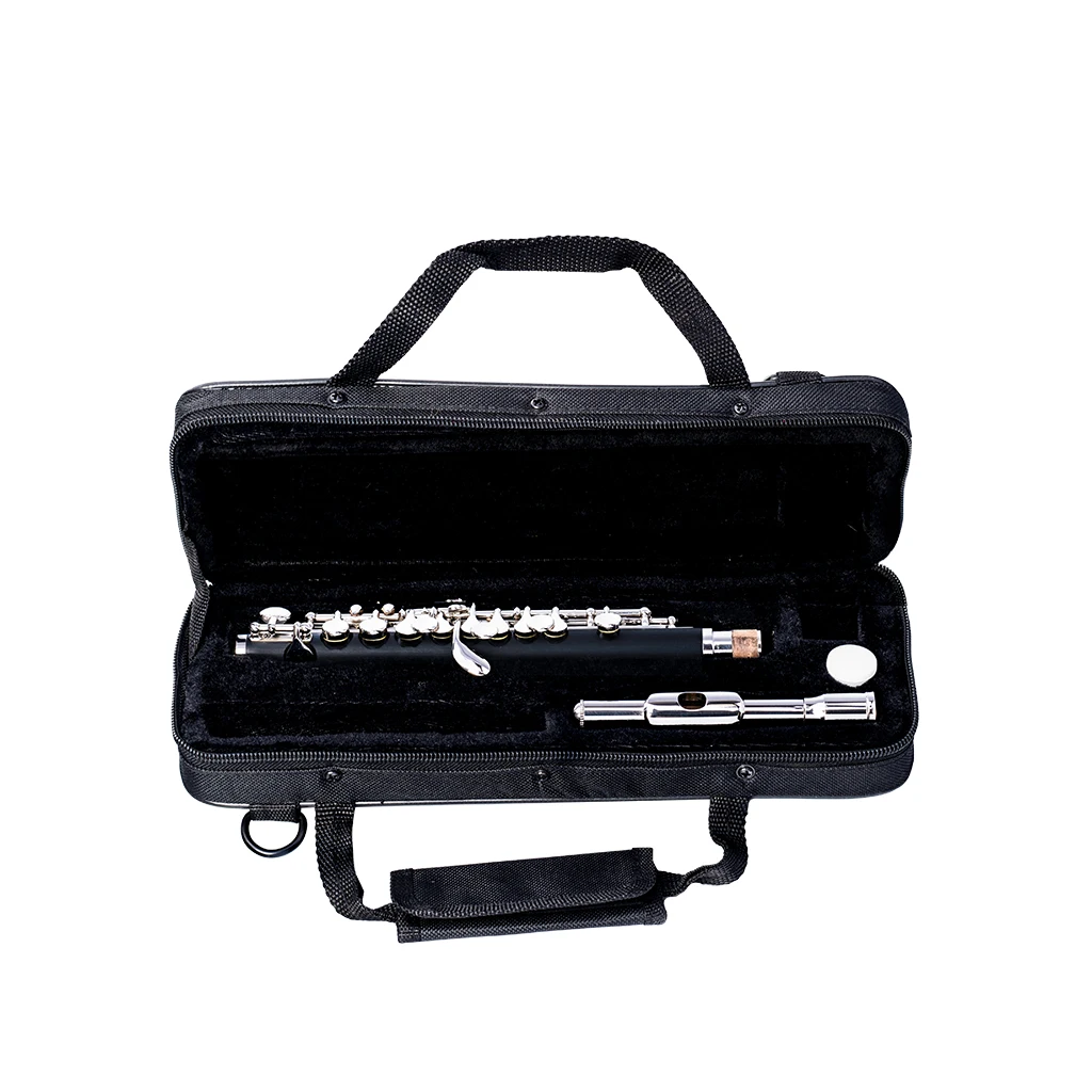NAOMI Professional Nickel Plated Piccolo Excellent Ebonite Rubber Wood Piccolo Key of C Piccolo Set