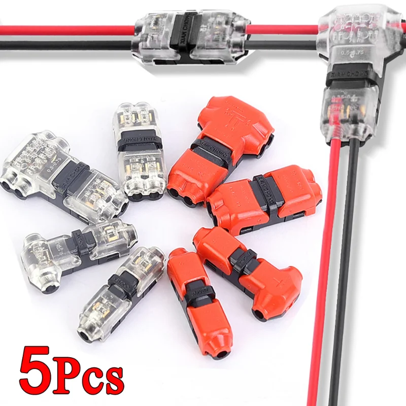 

5Pcs 2Pin Car Pluggable Wire Connector Auto Truck Motorcycle Quick Splice Electrical Cable Crimp Terminals Connector Accessories