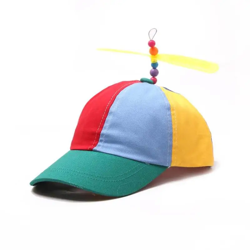 Gorra de béisbol con hélice de libélula de bambú para adultos y niños, sombrero de helicóptero, fiesta, Carnaval, divertido, al aire libre, alta