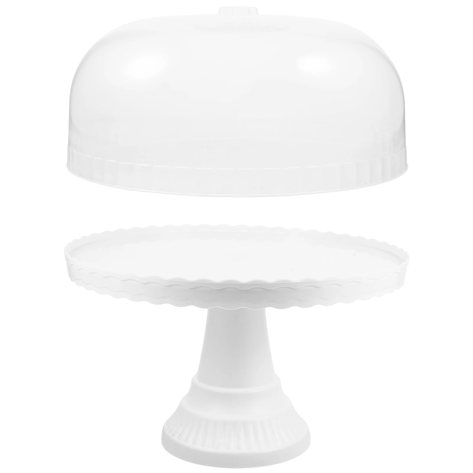 

Tall Cake St Dessert Display Transparent Cover Birthday Wedding Party White Tray Pastry Bakery Large Capacity Stable