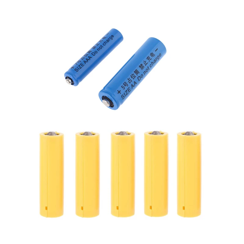 5Pcs Universal No Power 14500 LR6 AA AAA LR03 10440 Size Dummy Fake Battery Shell Placeholder Cylinder Conductor Replacement