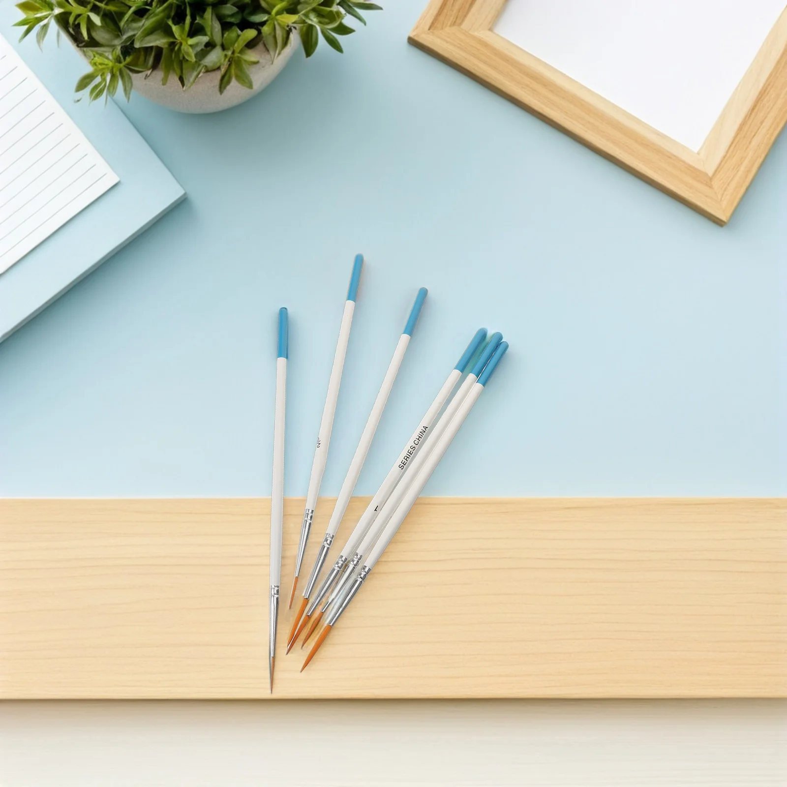 6pcs Miniature Detail Paint Brush Set Fine Liner Brushes For Acrylic Oil Watercolor Comic Inking Professional Small Tip Nylon