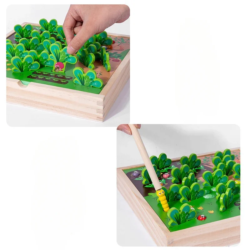 Bebê montessori educação ocupado jogos de tabuleiro quebra-cabeça puxar rabanete cor de madeira cognição brinquedo sensorial blocos de construção da criança brinquedos