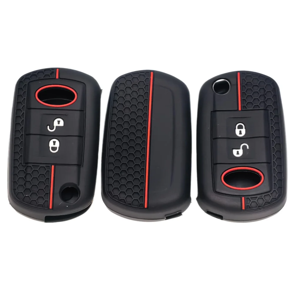 

New Fashion Style 3 Buttons Silicone Car Key Case Fob Cover For LAND ROVER Range Rover Sport LR3 Discovery Protected