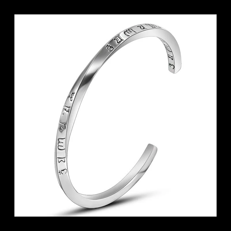 الملحقات، أزياء سوار التيتانيوم الصلب، سوار تعويذة الرجعية ستة أحرف، مصنع المصدر SZ043