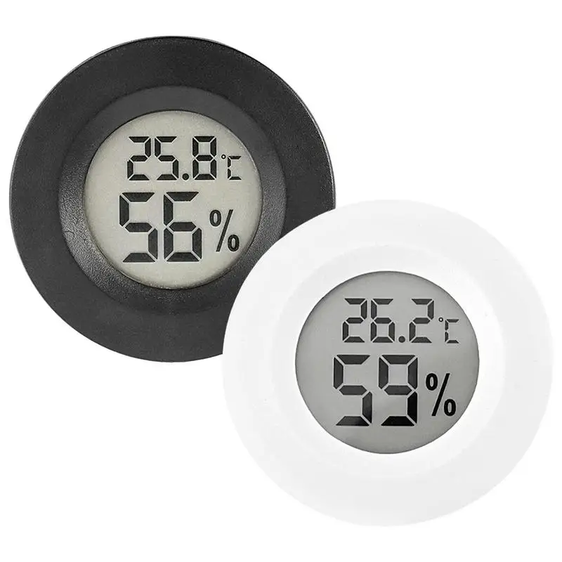 Mini Hygrometer Thermometer Fahrenheits or Celsius Meter Digital LCD Monitor Indoor Room Round Humidity Temperature Gauge