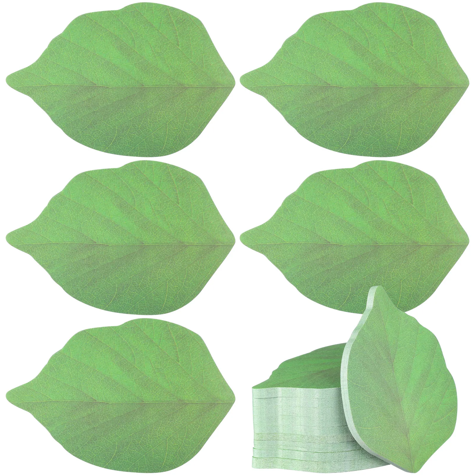 10Pcs Simulation Leaf Shaped Memo Notes Delicate Reusable Sticky Memo Pads Portable Reminder Pads Office School Desktop Self