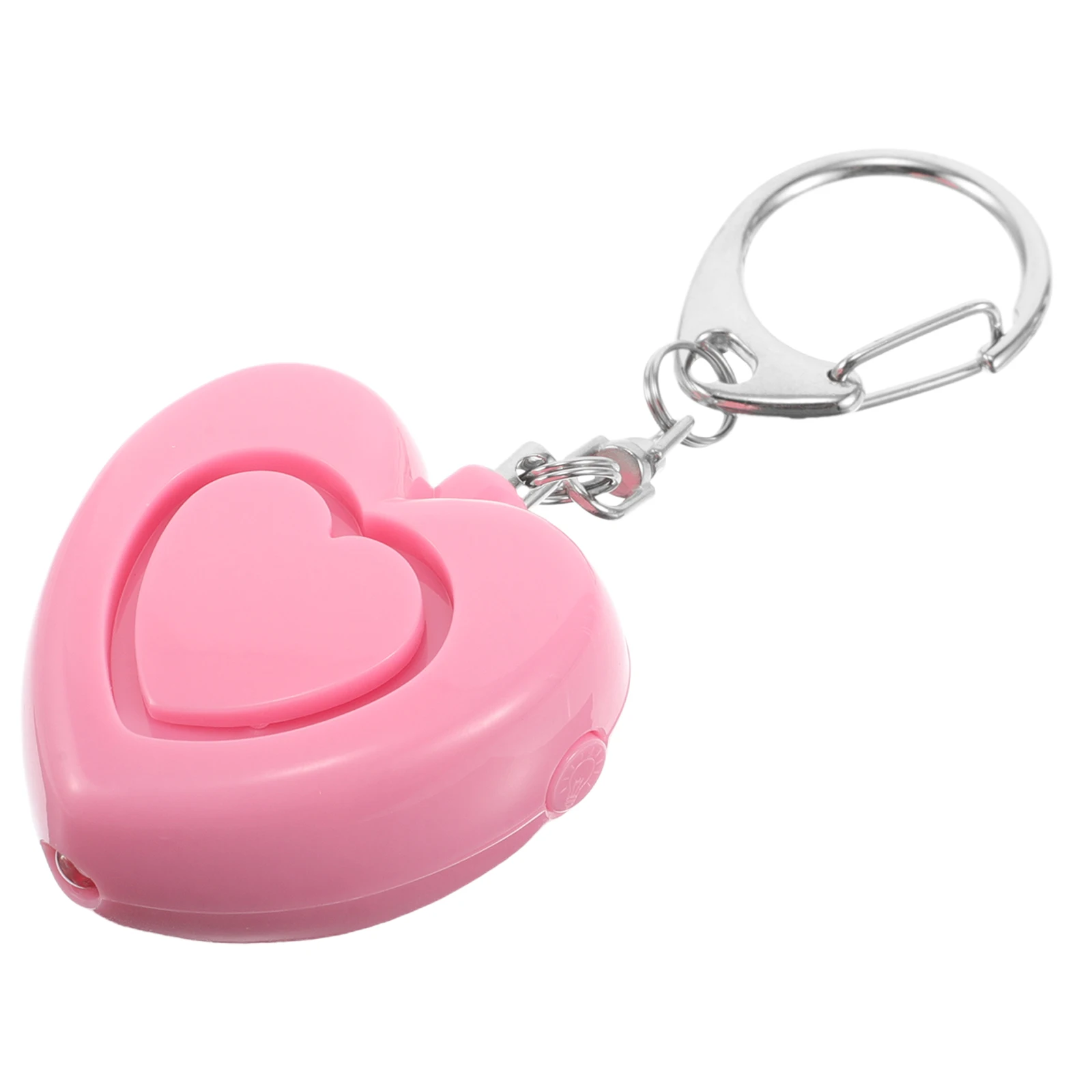 

High Decibel Heart Shaped Personal Alarm Device Mini Keychain Security Buzzer For Women Outdoor Safety Alert