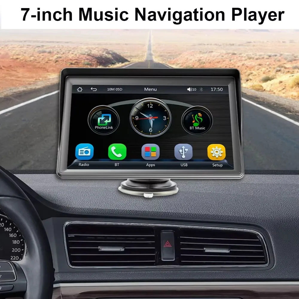 

5,0 Bluetooth Музыкальный MP5-плеер Android Auto 7-дюймовый экран Навигационный плеер Стерео радиокамера подходит для Apple CarPlay