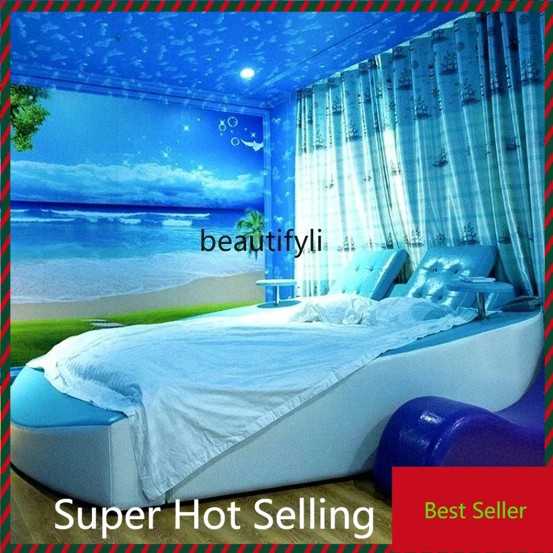 

Hotel Couple Electric Bed Water Bed Multi-Functional Theme Apartment Bed Shadow Coffee Bar